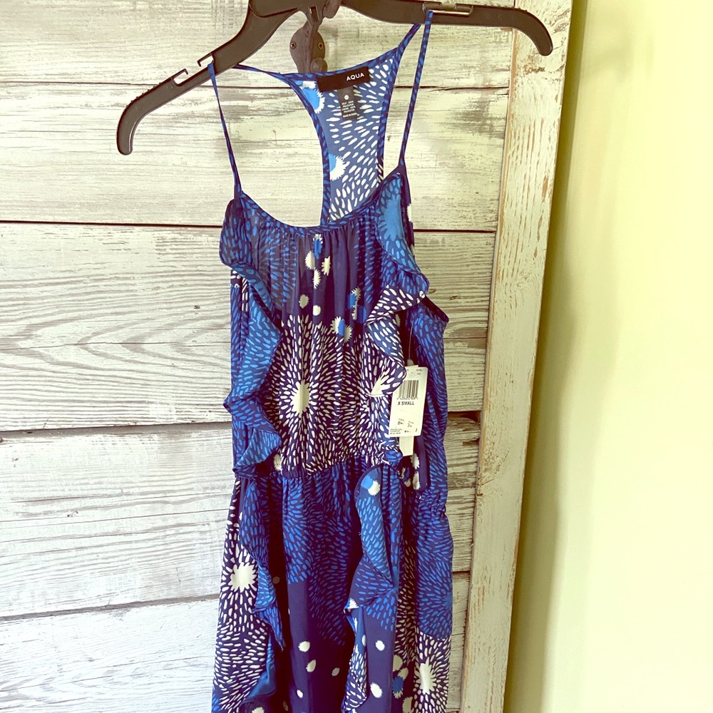 Blue sleeveless mini dress